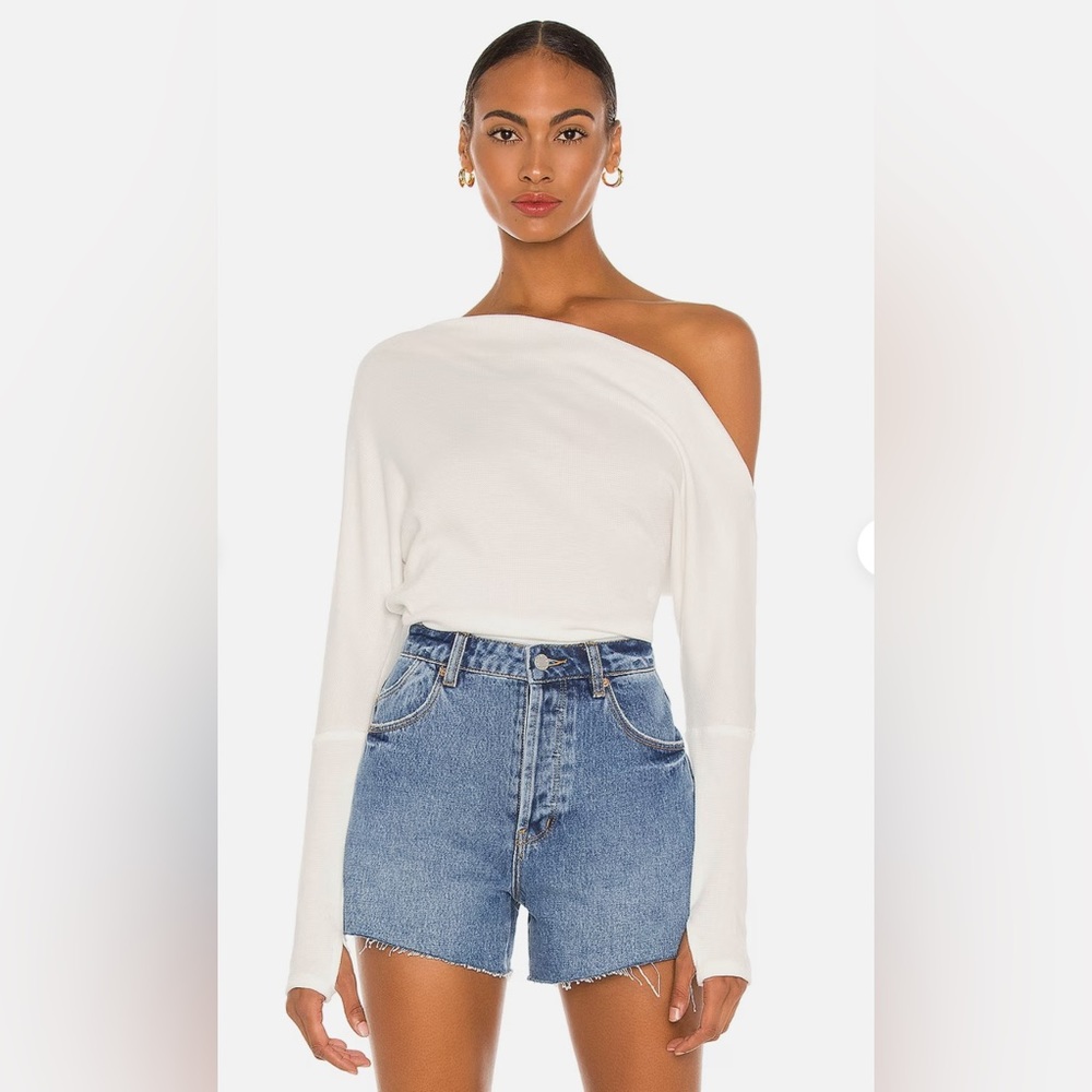 We The Free Off-Shoulder Long Sleeve Top in White